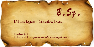 Blistyan Szabolcs névjegykártya